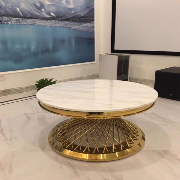 Luxury living room furniture couchtisch round marble nordic stone coffee table modern table basse pour salon center table glass - Image 7