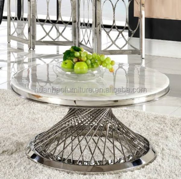 Luxury living room furniture couchtisch round marble nordic stone coffee table modern table basse pour salon center table glass - Image 3