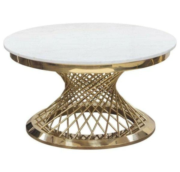 Luxury living room furniture couchtisch round marble nordic stone coffee table modern table basse pour salon center table glass - Image 2